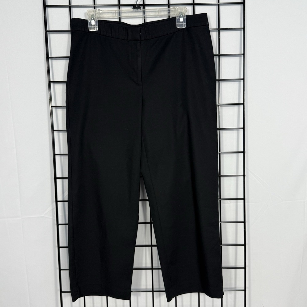 J. Jill Stretch Twill Crop Pants Womens 12 Black Casual Classic Minimalist